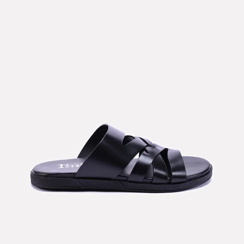 upton mens black casual slippers