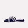 ursula navy blue flat slippers for women