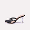 vanika black fancy heel slippers for women