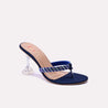 vanika navy blue fancy heel slippers