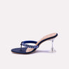 vanika navy blue fancy heel slippers for women