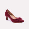 verity maroon fancy court shoes