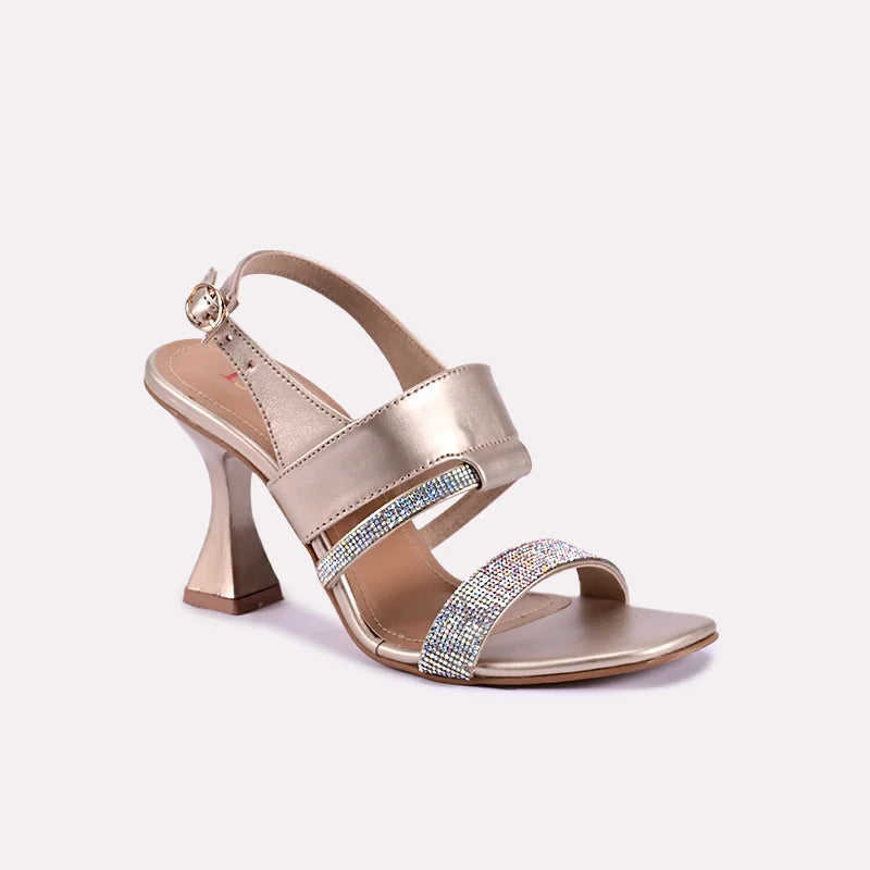 vespera gold fancy heel sandals