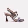 vespera women gray fancy heel sandals