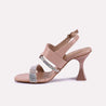 vespera peach fancy heel sandals for women