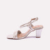 vivica gold casual heel sandals for women