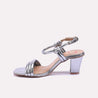 vivica silver casual heel sandals for women