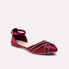 viviette maroon fancy flat pumps sandals