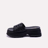 wallis black chunky soft slides for women