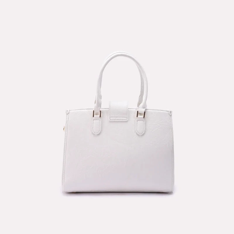 White Casual Shoulder Bag for Women