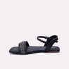 whitney black fancy flat sandals for women