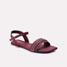 whitney maroon fancy flat sandals