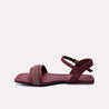 whitney maroon fancy flat sandals for women