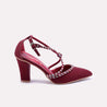 winona womens maroon bridal pumps