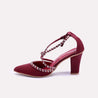 winona maroon bridal pumps for women