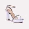 Silver High Heel Sandals