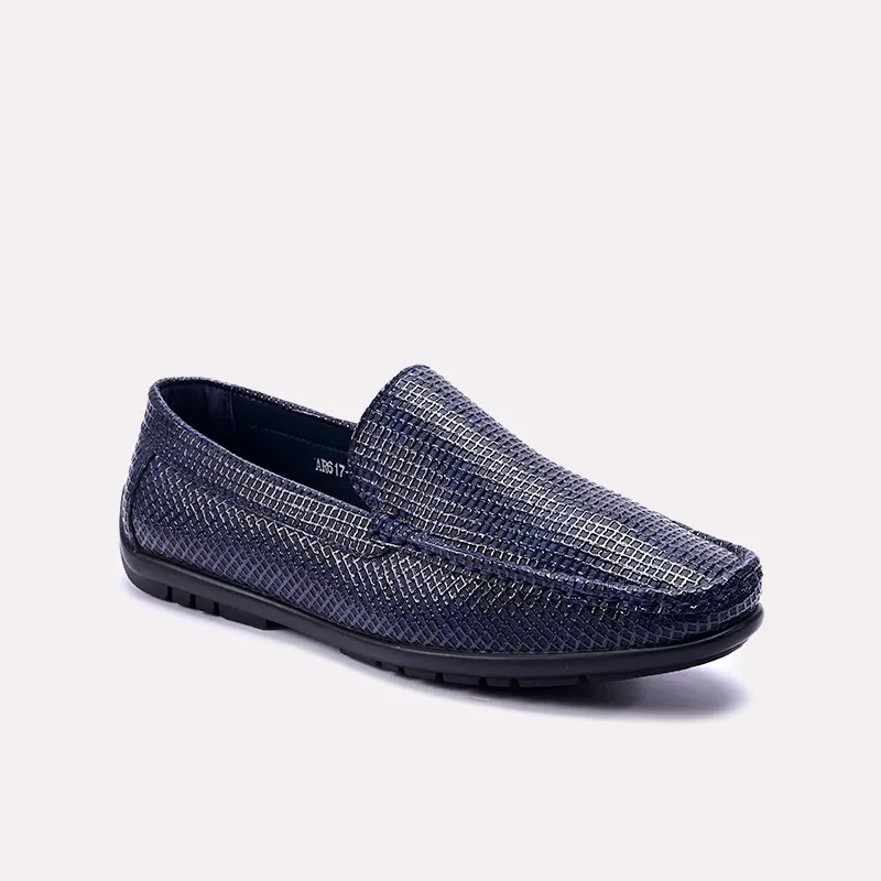 yardley blue textured dress loafers