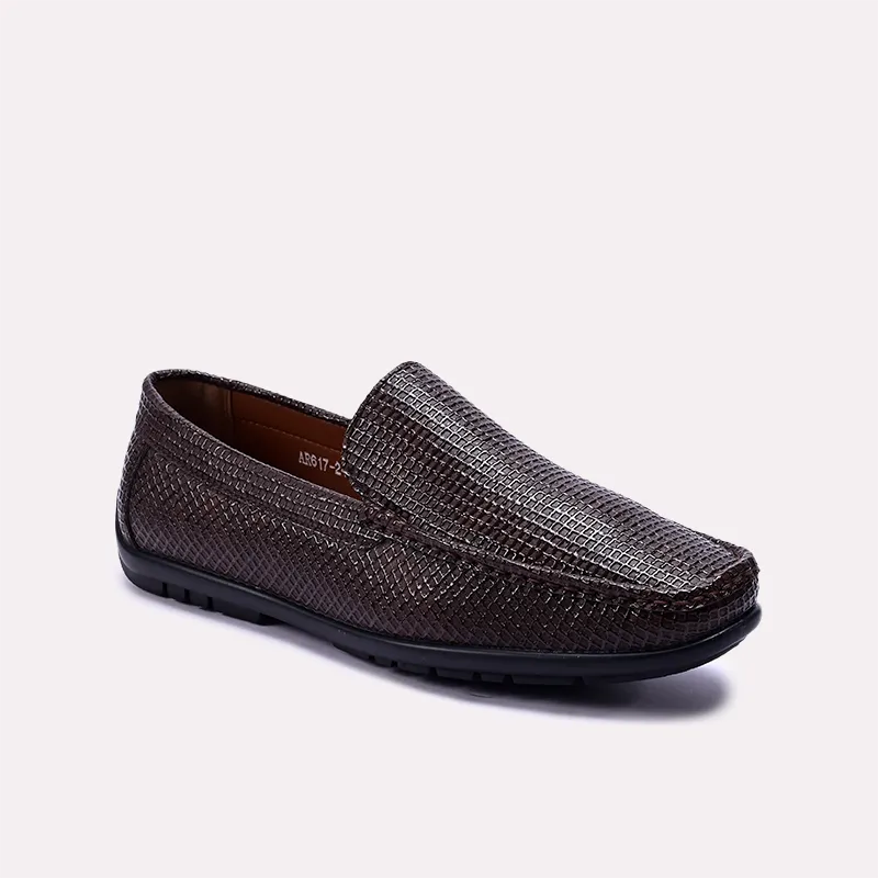 yardley brown textured dress loafers