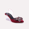 yulia maroon bridal pumps