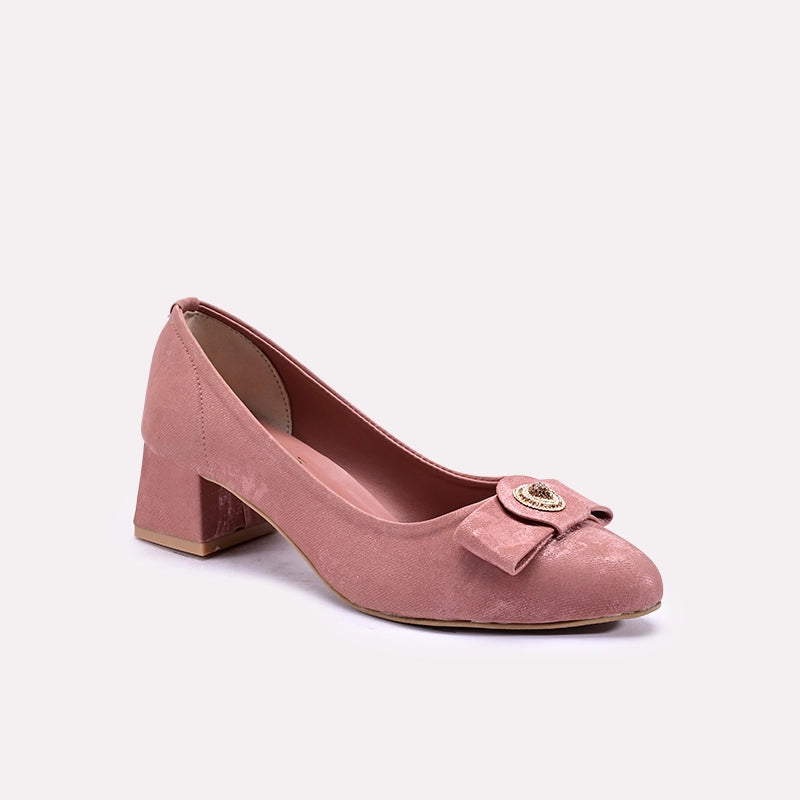 zeenia peach fancy heel pumps