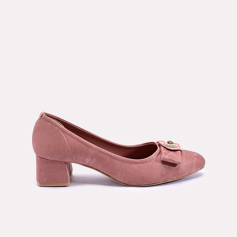 zeenia womens peach fancy heel pumps