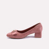 zeenia peach fancy heel pumps for women