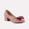 zephyra maroon fancy heel pumps